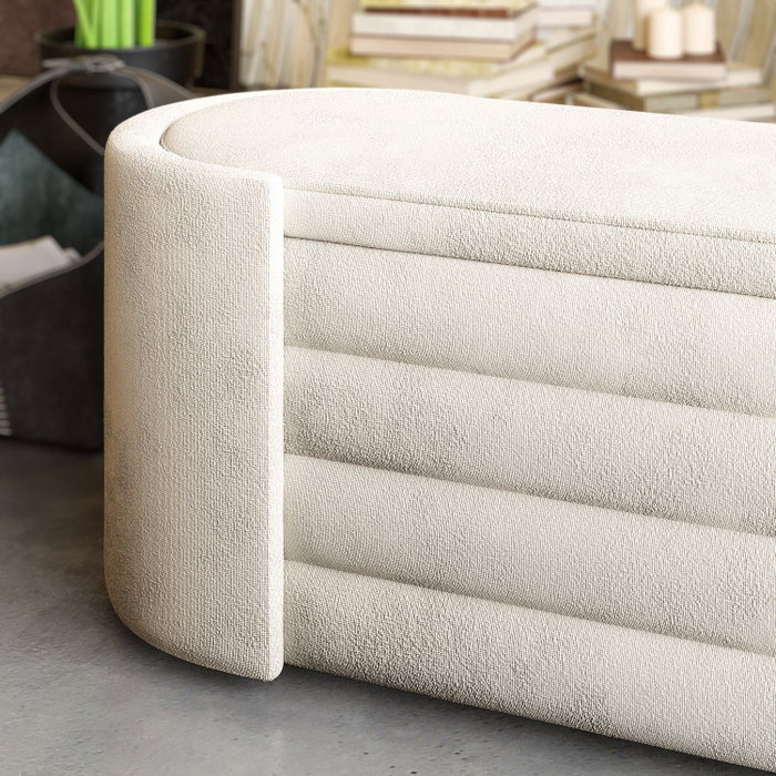 Atelier Del Sofa Banco Crema 105x42x42 cm Espuma Gris 28 DNS Espuma Blanca 14 DNS